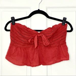 Rue21 Burnt Orange/Red Crop Top Tube Top Size M